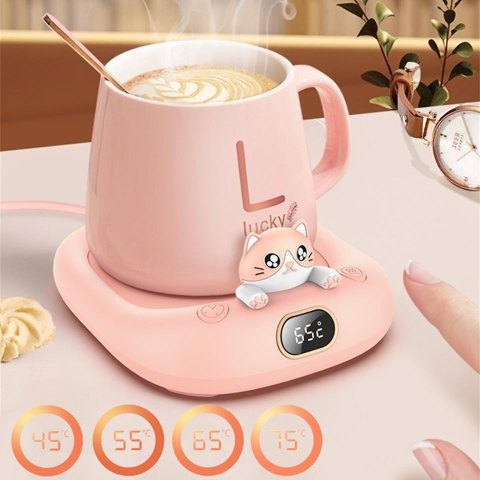 Pet-Themed Cup Warmer β Cute, Cozy & Constant Temperature Mug Holder for Home & Office