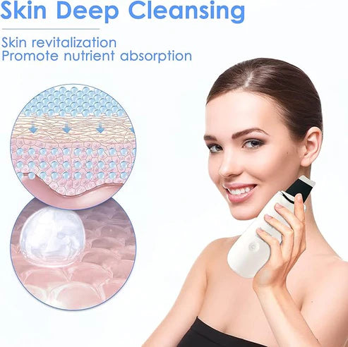 3-in-1 Ultrasonic Facial Skin Scrubber – Deep Clean, Lift & Nourish Your Skin at Home