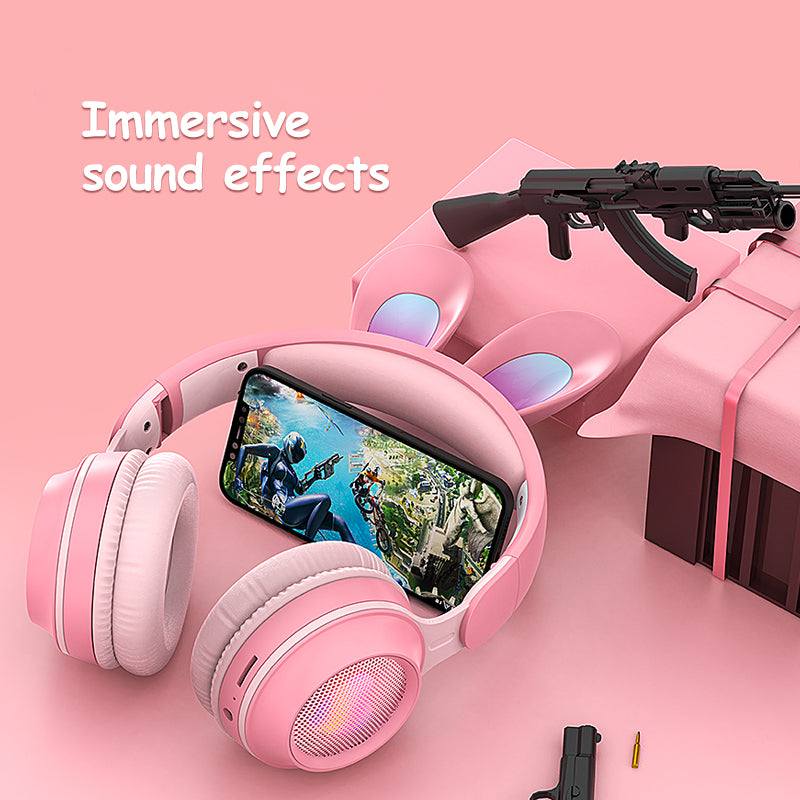 Wireless Bunny Ear Headphones β Light-Up Style, Crystal Sound & Total Comfort