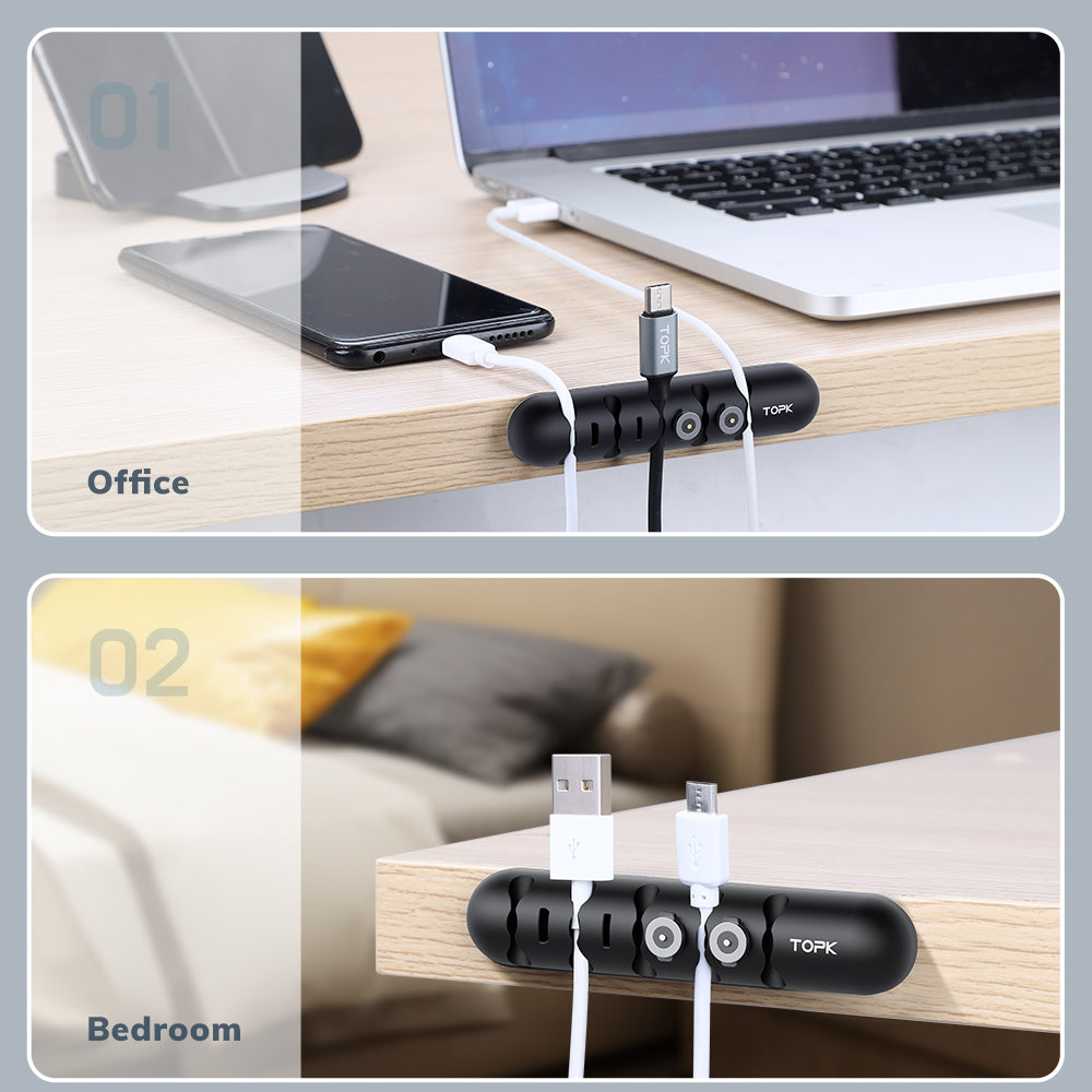TOPK Cable Organizer & Magnetic Plug Box β Flexible, Tidy & Smart Cable Management for Home & Office