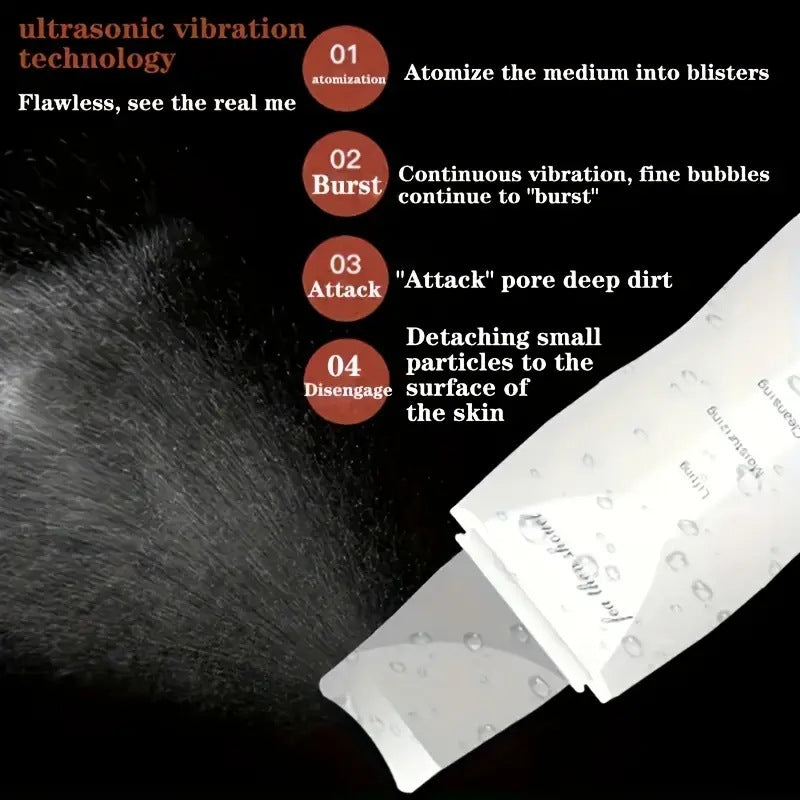 3-in-1 Ultrasonic Facial Skin Scrubber – Deep Clean, Lift & Nourish Your Skin at Home