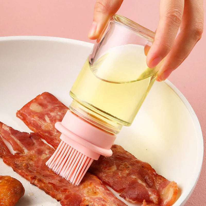 Silicone Oil Bottle with Brush β No-Mess Oiling for BBQ, Baking & Kitchen Ease