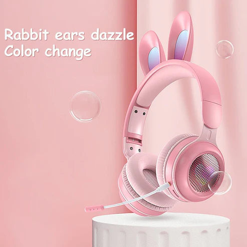 Wireless Bunny Ear Headphones β Light-Up Style, Crystal Sound & Total Comfort