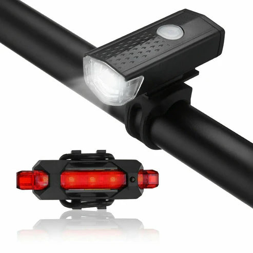 USB Rechargeable LED Bicycle Light โ Powerful, Rainproof & Safe Front & Rear Cycling Lamp