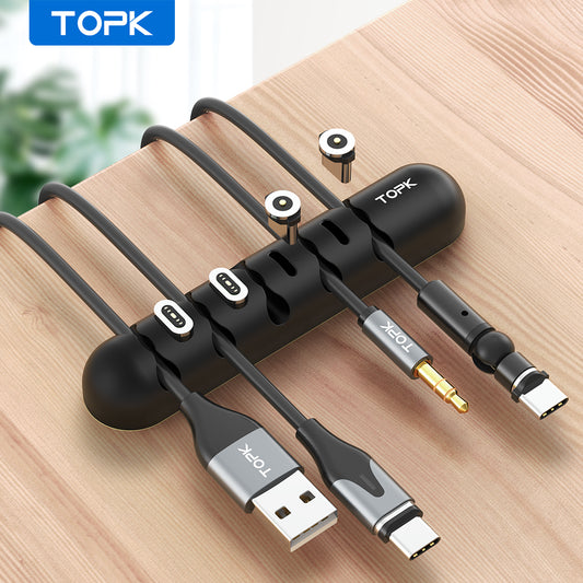TOPK Cable Organizer & Magnetic Plug Box – Flexible, Tidy & Smart Cable Management for Home & Office