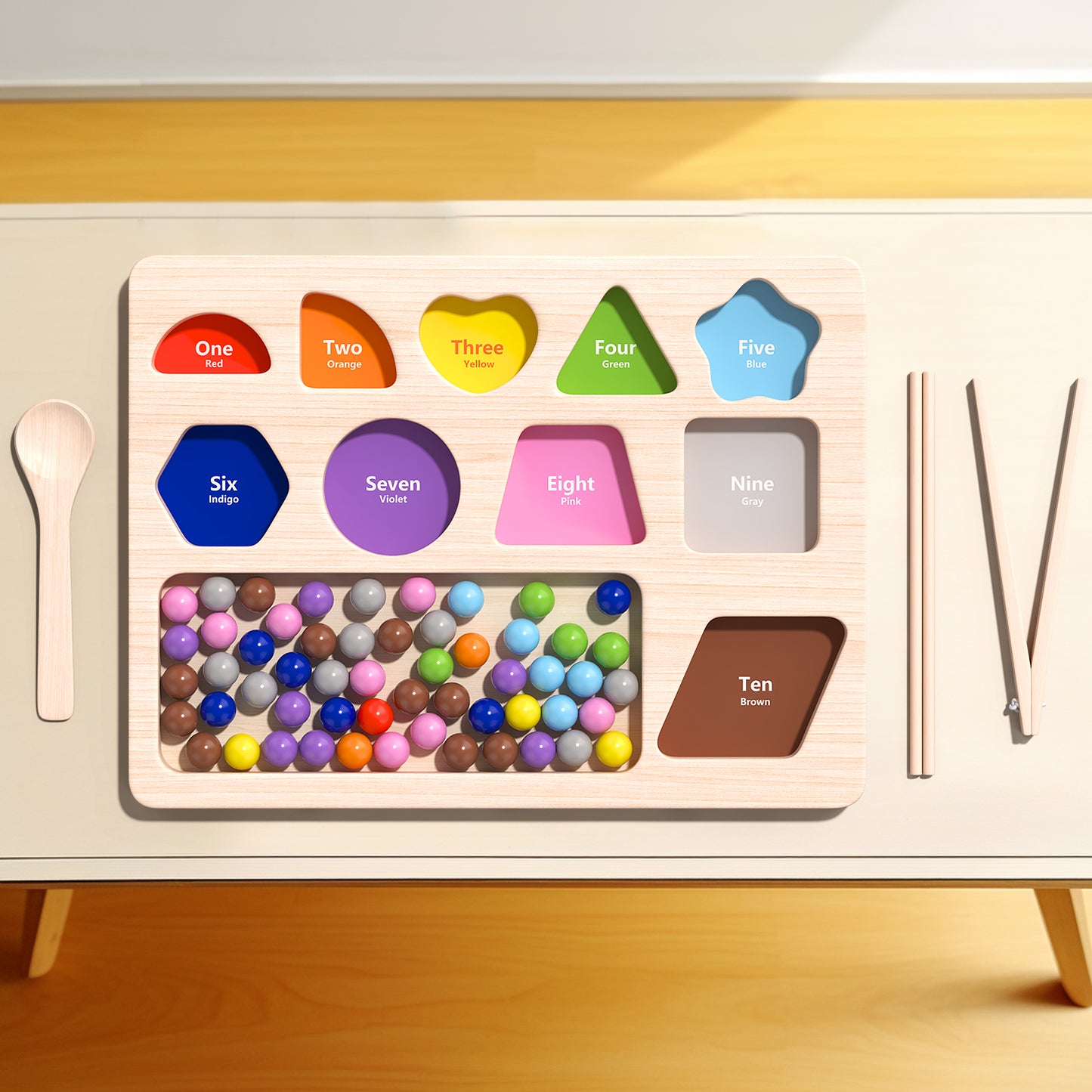 Rainbow Wooden Stacking Toy – Montessori Learning & Creative Play