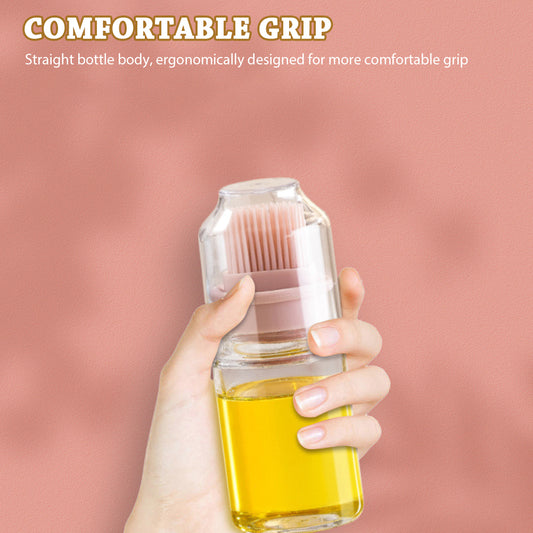 Silicone Oil Bottle with Brush – No-Mess Oiling for BBQ, Baking & Kitchen Ease