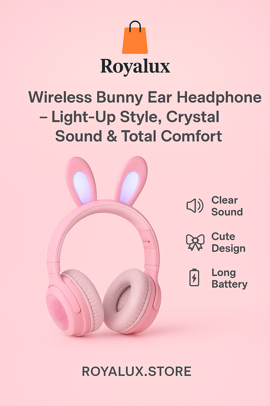 Wireless Bunny Ear Headphones – Light-Up Style, Crystal Sound & Total Comfort